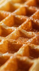 Macro food shot on the texture of waffles. Copy space area for text. Background, banner, template, events card.
