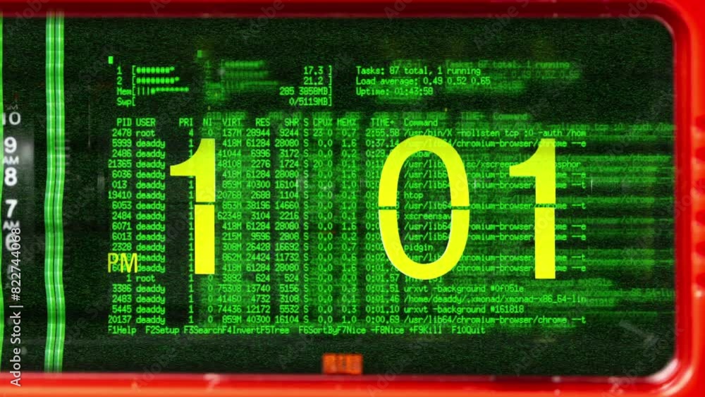 Poster flip clock with time passing