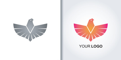 geometric eagle bird logo template