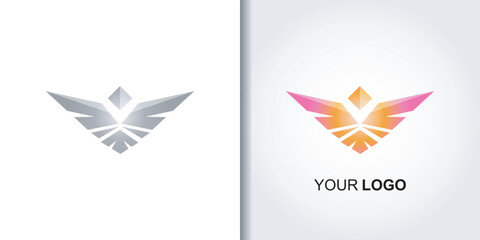 abstract bird wings logo template