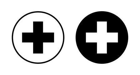 Plus Icon vector isolated on white background. Add plus icon. Addition sign. Medical Plus icon