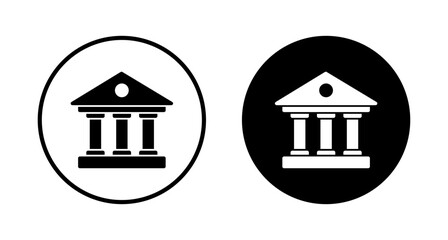 Bank icon vector isolated on white background. bank vector icon, museum, university