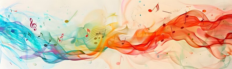 colorful music background with note