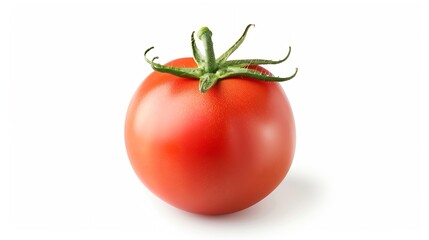 Juicy red tomato  isolated on white background Clipping path : Generative AI