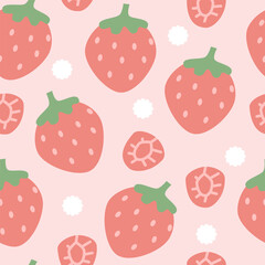 seamless pattern with strawberries