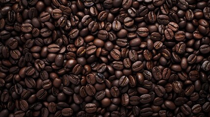 Fototapeta premium Roasted coffee beans close up background : Generative AI