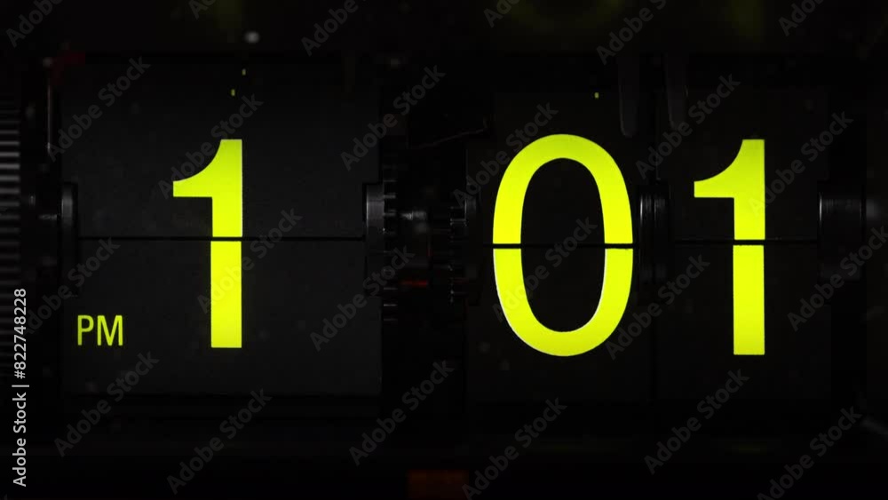 Poster flip clock with time passing