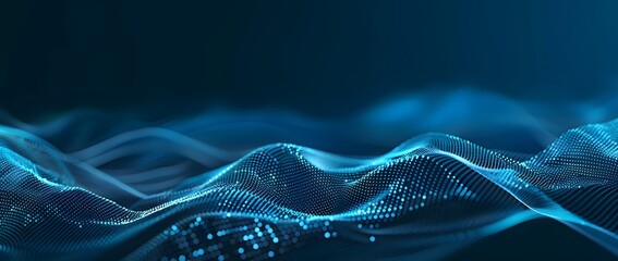 Abstract Blue Digital Polygonal Mesh Background for Web Design