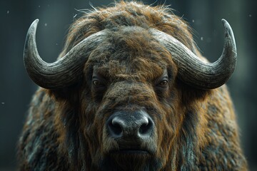 Naklejka premium Intense portrait of a wild bison