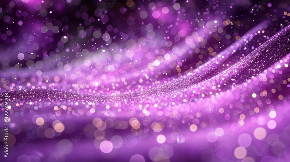 Poster glowing particle dots with colorful dots in abstract background, concept of light shining sparkling 