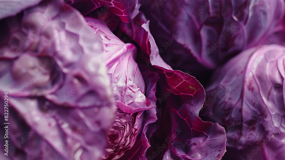 Poster close up photo of red cabbage : generative ai