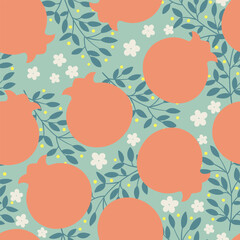 Pomegranates vintage seamless pattern