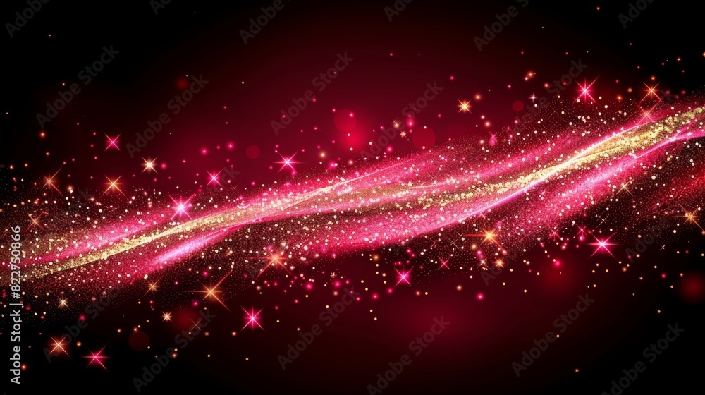 Poster glowing particle dots with colorful dots in abstract background, concept of light shining sparkling 