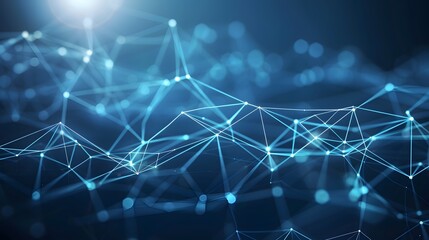 Obraz premium Abstract Blue Background with Glowing Connections