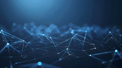Abstract Blue Technology Network Background with Glowing Connections