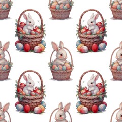 Easter rabbit seamless pattern 