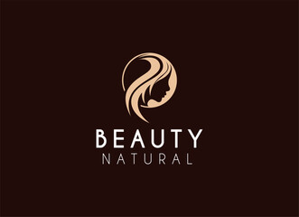 Natural beautiful woman face logo design inspiration. Beauty spa logo design