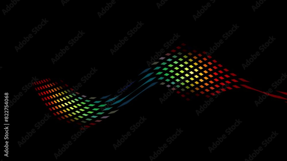 Poster motion abstract connected lines and squares on black background