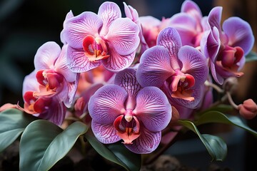 Vanda orchid in vibrant colors., generative IA