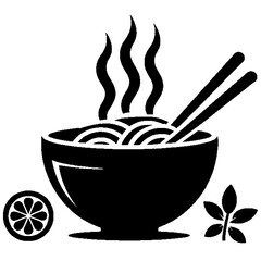 Silhouette of ready-to-eat noodles