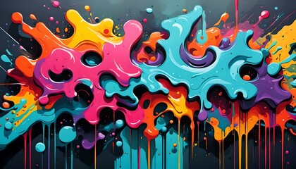 Obraz premium paint splashes on black