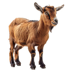 Obraz premium Cute baby goat isolated on transparent background cutout