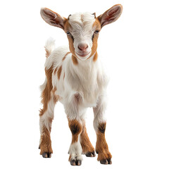 Fototapeta premium Cute baby goat isolated on transparent background cutout