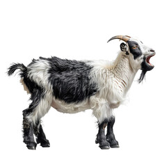 Obraz premium Side view of goat isolated on transparent background cutout.