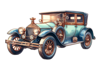 1923 Art Deco Vestibule Sedan , Vintage Car with blank background.