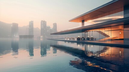 Fototapeta premium World Architecture Day Concept. Modern architecture background for business