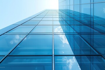 Modern glass office building, architecture background.
