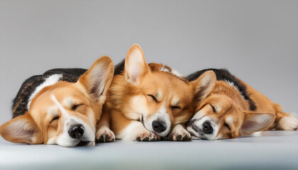 Adorable Sleeping Corgis Dreaming Together