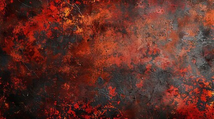 grungy rusty metal surface with rough grainy texture in moody red and black tones