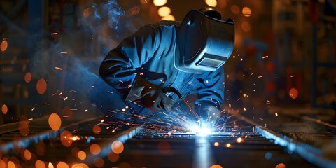 A detailed account of a welder's tasks in a bustling factory. Concept Welding Techniques, Safety Measures, Documentation, Equipment Maintenance, Quality Control
