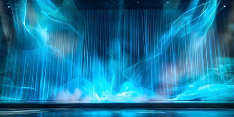Setting the Stage: Vibrant Backdrop and Lighting for an Opera Performance. Concept Opera Stage Design, Vibrant Lighting, Theatrical Backdrops, Grand Entrances, Dramatic Performances