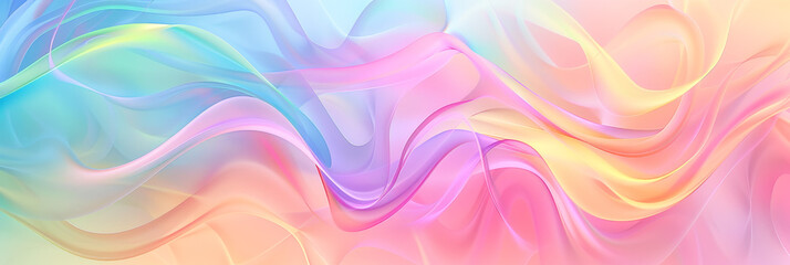 Abstract background with soft pastel colors and waves, creating an elegant design for various applications. The background features swirling curves in different shades of pink