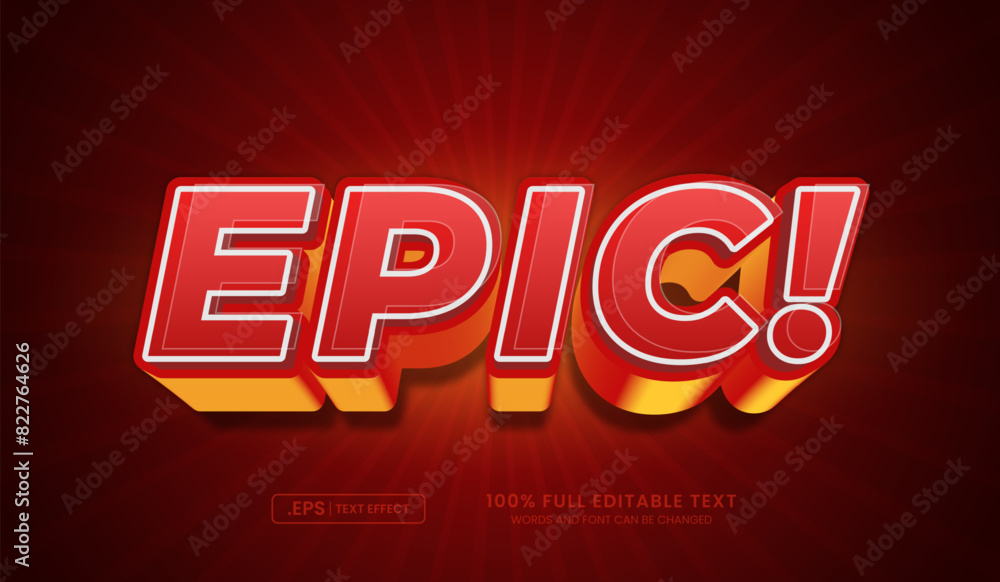 Canvas Prints editable text effect, epic style