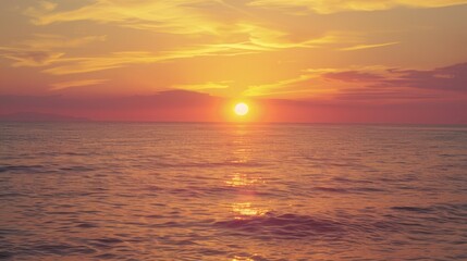 Obraz premium A portrait of a sunset made with soft pastels showcasing a blend of warm pinks yellows and oranges to capture the calming and soothing beauty of the scene.