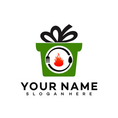gift logo vector template illustration design