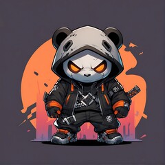 cyberpunk robot robotic mecha panda