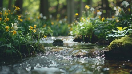 Fototapeta premium The bubbling melody of a nearby creek provides the perfect background music for a poet to escape into their own words.