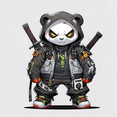 Cyberpunk robotic robot mecha panda