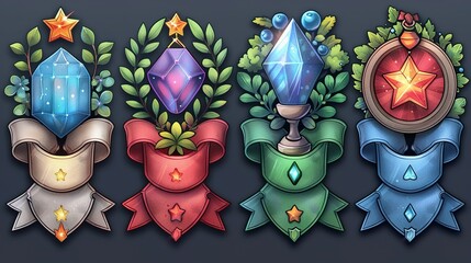 Lamp-Lit Triumphs: Cartoon Winners' Emblems