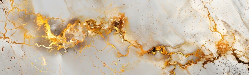Golden and white marble background 