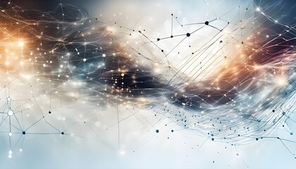 Digital abstract backdround for technological operations, neural networks, AI, data transmission and encryption audio and visual representations, scientific research.