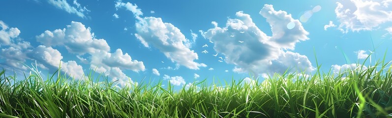 Fototapeta premium beautiful meadow with clear sky