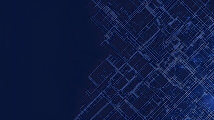 Obraz premium Abstract Blueprint of a Technical Drawing on Dark Background