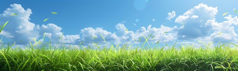 Fototapeta premium beautiful meadow with clear sky