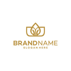 leaf logo vector template illustration design