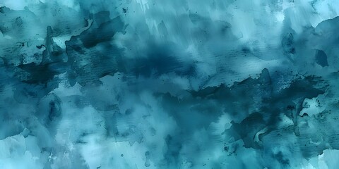 Abstract Blue and Dark Green Watercolor Background